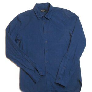 Goodlife Button Up‎ Shirt Mens Small Long Sleeve Blue Made in USA Cotton